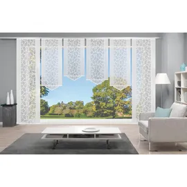 HOME WOHNIDEEN Schiebegardine »JENNA« Klettband 6 Stk. tlg. Schiebevorhang Jacquard Set, weiß