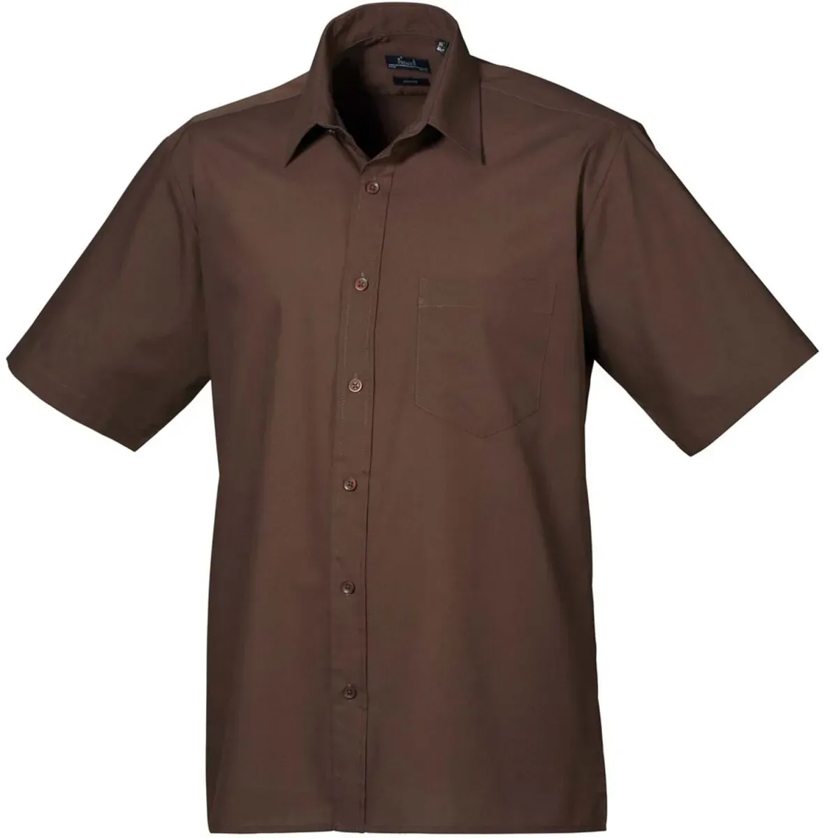 Premier Workwear Herren Popeline Hemd kurzarm PR202 brown 43 (17)