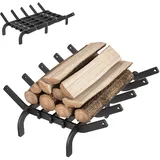 Aufun 42cm Kaminroste Brennholz Kaminholz Gusseisen Holzregal Kamin Holzrost, innen Schmiedeeisen Grill Kamin Holzrost für Innenkamine, Outdoor Camping Kochen, Anzündwerkzeuge Holzofen,Tye A