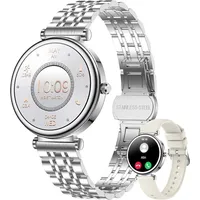 Premium Smartwatch Damen – Fitnessuhr mit Herzfrequenz, Schlaftracking, Bluetooth Anruf, HD-Display & Aktivitätstracker - Silber