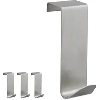 Relaxdays Türhaken Edelstahl 4er Set Silber