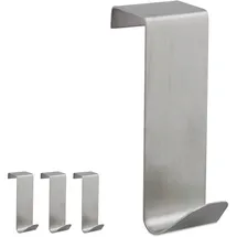Relaxdays Türhaken Edelstahl 4er Set Silber