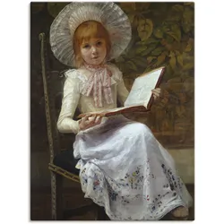 Artland Leinwandbild »Tochter Ida mit Bilderbuch.«, Kind, (1 St.), auf Keilrahmen gespannt Artland Farbe Bild(er): naturfarben