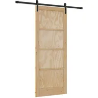 vidaXL Schiebetür Natur und Schwarz 86 x 211 cm