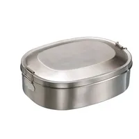 Mato - Umweltfreundliche Vesperdose "Break" mattierter Edelstahl Lunchbox Wiederverwendbare Lösung für ihr Pausenbrot Groß 18 x 14 x 5,5 cm