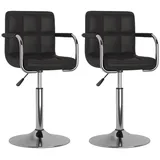 vidaXL Esszimmerstuhl Esszimmerstühle 2 Stk. Drehbar Schwarz Kunstleder (2 St) schwarz