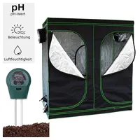 Melko Gewächshaus Gewächshaus Growbox Pflanzenzelt Zuchtzelt für Indoor & Outdoor, Stück, 99,9 % lichtundurchlässig schwarz 240 cm x 200 cm x 120 cm