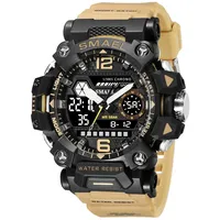 Outdoor Sport MilitäR Tactical Armbanduhr 5atm Wasserdicht Armbanduhr Herren mit Leuchtender Funktion Fitnessuhr Herren,Beige