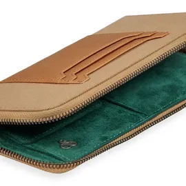 Scotch & Soda Leather & Suede-Trimmed Canvas Travel Wallet Damen Geldbörse braun