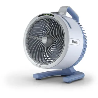 Shark FlexBreeze HydroGo Starker Ventilator mit Sprühnebel, Kühlung für drinnen & draußen, leise & langlebig, kabelgebunden & kabellos, kompakt & leicht, bis zu 20 m Luftstrom, Gletscher FA050EUBL