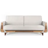 Konsimo Gustavo Sofa 3-sitzer Mit Schlaffunktion, Weiß, - Konsimo®
