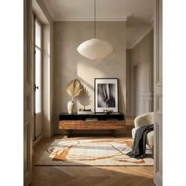 KADIMA DESIGN Lowboard 140x50x40 cm Schwarz Akazie/Massivholz