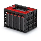 Kistenberg Sortimentskasten SET Werkzeugkoffer 5-tlg. rot|schwarz 415 x 290 x 295 mm