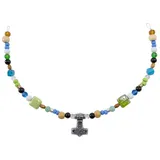 Vehi Mercatus Burgfräulein-Kostüm Wikinger Fibelkette Blau-Grün blau|grün