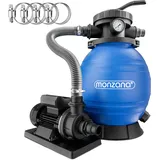 Sandfilteranlage Pool 10200L/h Salzwasserfest 7-Wege-Ventil 25L Tank