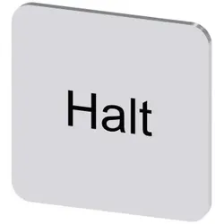 Siemens 3SU19000AF810AK0 Bezeichnungsschild 22x22mm, Schild silber, Beschriftung: Halt - 10 Stück