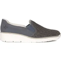 Rieker Damen Slipper 25658-41, 25658-42, 25658-40 RIE-53792 blau 40 [Schuhe Frau] - Blau - 40