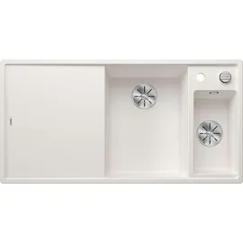 Blanco Axia III 6 S rechts weiß + Excenterbetätigung + InFino + Holzschneidbrett