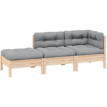 vidaXL Garten-Lounge-Set 3-tlg. grau Kiefer