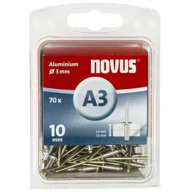 Novus Blindnieten Typ A3/10 Aluminium 70 Stück