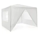 Pavillon 3x3 m in weiß PE Plane 4 Seitenteile Partyzelt Gartenzelt Sonnenschutz