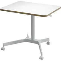 Leitz Sitz-/Steh-Schreibtisch Weiß 65360001 Farbe der Tischplatte: Weiß höhenverstellbar, mit Rollen max. Höhe: 1140mm