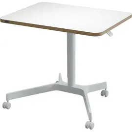 Leitz Sitz-/Steh-Schreibtisch Weiß 65360001 Farbe der Tischplatte: Weiß höhenverstellbar, mit Rollen max. Höhe: 1140mm