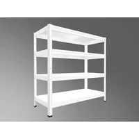 Kellerregal Biedrax 40 x 80 x 120 cm, Weiß, 4 Stahlböden, Fachlast 100 kg pro Fachboden