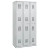 Californian Products Garderobenspind Stahl 90 x 185 cm grau 3 Abteile