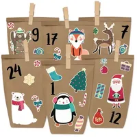 Papierdrachen DIY Adventskalender zum Befüllen - Aufkleber