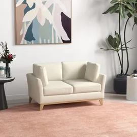 Homcom Sofa Doppelsofa in Leinenoptik, mit Kissen, bis 150 kg, Beige, 78x78x137 cm Wohnzimmer, Sofas & Couches, Sofas