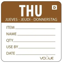 HYGIPLAS Vogue Auflösbare Etiketten Donnerstag Braun (250 Stück)