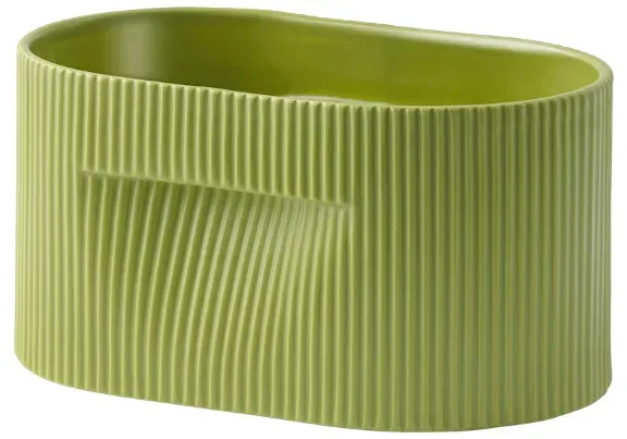 Muuto Ridge Pflanzentopf, höhe 13 cm, moosgrün