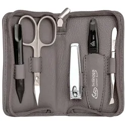 ERBE Siena Maniküre Set Reißverschluss, grau, 5-tlg. Nagelpflegeset Grau 