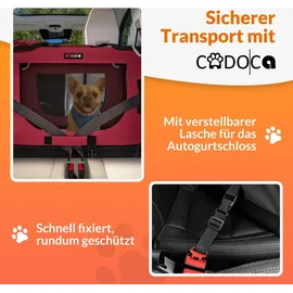 CADOCA Hundebox XXL 90 x 60 x 66 cm Dunkelrot