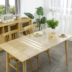 KARAT Tischfolie Crystal nach Maß Transparent mit abgeschrägter Kante 110 x 245 cm