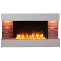 Balderia Elektrokamin Elektro-Wandkamin BALDERIA Aidan – Heizung bis 2000 W, betonoptik, 3D-Flammeneffekt, LED-Beleuchtung, Fernbedienung, Timer, Thermostat grau