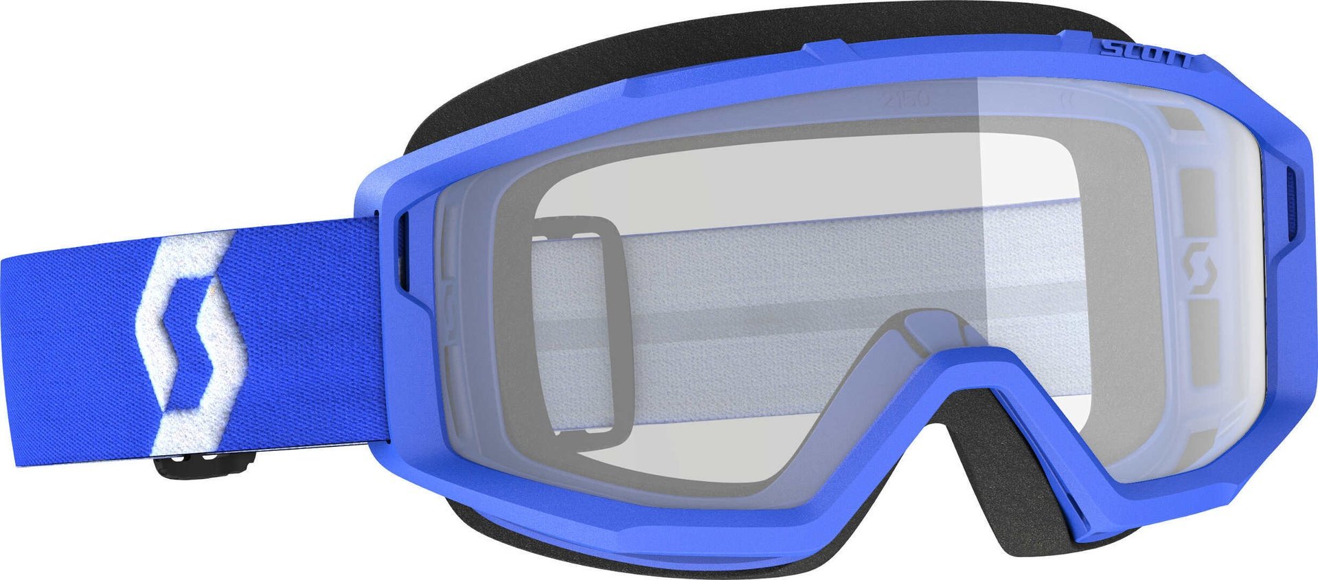 Scott Primal Clear blauwe Motocross Goggles, blauw, Eén maat Voorman