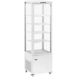 Royal Catering Kühlvitrine - 238 L - 5 Ebenen - weiß - 4 Räder RCCC-238-W
