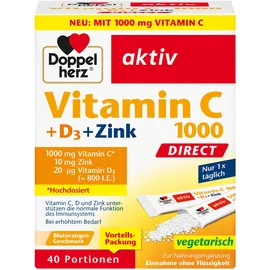 Doppelherz Vitamin C 1000 + D3 + Zink DIRECT Granulat 40 Portionen
