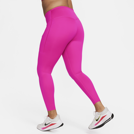 Nike Go 7/8-Leggings mit starkem Halt, mittelhohem Bund und Taschen für Damen - Pink, L (EU 44-46)