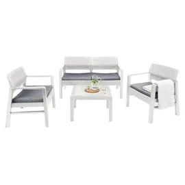 Dmora Outdoor-Lounge-Set 4-tlg. Weiß