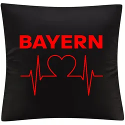 multifanshop Kissenbezug - Bayern - Herzschlag - Druck rot - Kissen