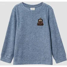 s.Oliver Warmes Langarmshirt mit Struktur und Stickerei - blau - 140