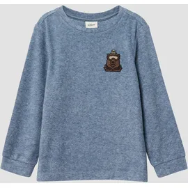 s.Oliver Warmes Langarmshirt mit Struktur und Stickerei - blau - 140