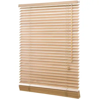 Ventanara Holzjalousie 35mm Holz Jalousie Jalousette Echtholz (Eiche, 70 x 130 cm)