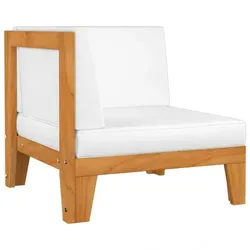 Modular-Ecksofa mit Kissen Akazie Massivholz V3 | vidaXL : Farbe - Cremeweiß