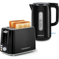 Aigostar Doppelwandiger Wasserkocher aus Edelstahl 1,7L/ 2-Scheiben Toaster, -