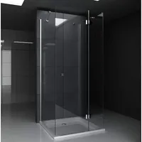 Alpenberger Duschkabine U Form | Duschkabine 3 Seitig Duschabtrennung mit Antikalk | Komplettdusche aus ESG Sicherheitsglas | Glasdusche mit Pendel...