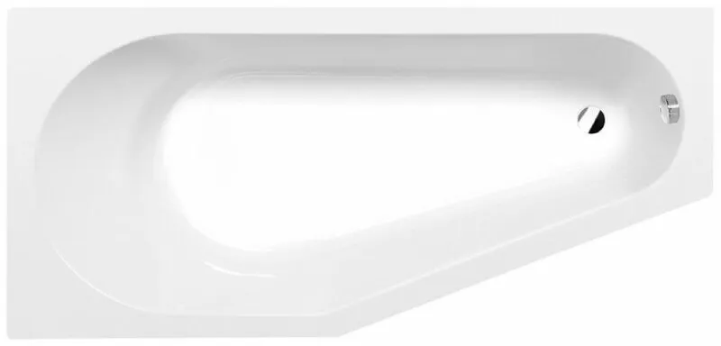 TIGRA asymmetrische Badewanne 170x80x46cm, links, weiss